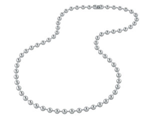 Poster - Metallic ball chain necklace with round beads and a connector clasp. 3D rendering isolated on transparent background