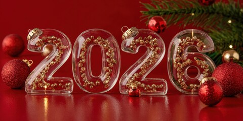 Wall Mural - Happy new year 2026. Holiday Background from 2026
