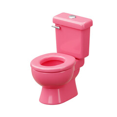 Poster - Vibrant Pink Toilet Isolated on White Background: A Modern Bathroom Fixture Illustration
