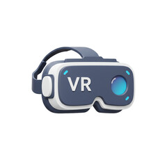 Poster - 3D Render of a Modern VR Headset Isolated on White Background for Technology Concepts