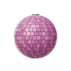 Poster - A vibrant and detailed 3D rendering of a disco ball isolated on a white background