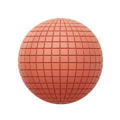 Poster - 3D rendered globe with square grid pattern, isolated on white background for various uses