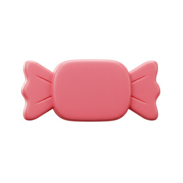 3D rendered pink candy isolated on white background perfect for design elements and treats