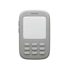 Poster - 3D render of a minimalist cartoon smartphone with a blank screen in a gray color