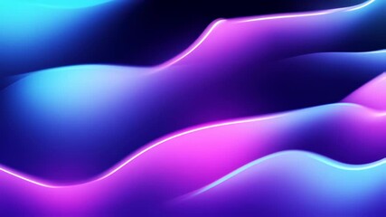 Poster - Abstract waves background with vibrant purple and blue gradients for modern design