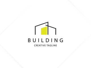 Poster - Minimalist building logo for architect, construction and property