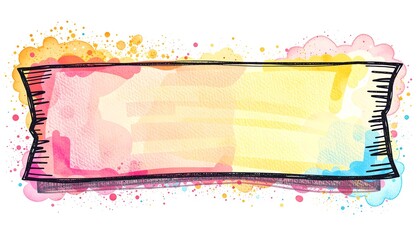 Poster - a colorful watercolor banner with a unique hand-drawn design. The banner has a watercolor effect with various colors and a creative design