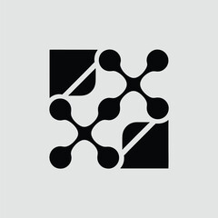 Poster - Abstract geometric shape design with transparency suitable for modern branding