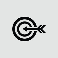Poster - Arrow hitting the center of a target representing success and achievement concept
