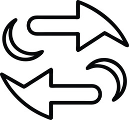 Poster - Black outline icon depicting swap or exchange symbol with transparency
