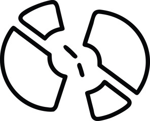 Poster - Black outline icon of a break represents a moment of rest and pause