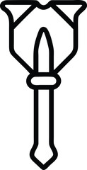 Poster - Black outline icon of a simple wooden stake for various design applications