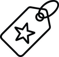 Poster - Black outline of a tag with a star silhouette design for branding and logos