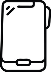 Poster - Black outline phone icon design with transparent background for technology purposes