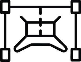 Poster - Black outline virtual background icon design for online meeting and digital communication.