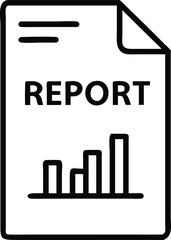 Poster - Black report outline with bar chart silhouette design for data visualization