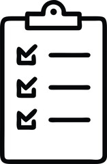 Poster - Black silhouette checklist icon on clipboard for tasks and project management