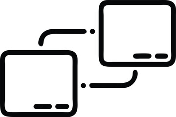 Poster - Black silhouette illustration depicting digital collaboration and connected screens