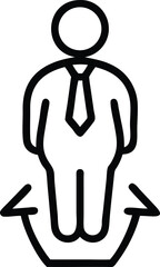 Poster - Black silhouette of a person standing forward leading the path with transparency