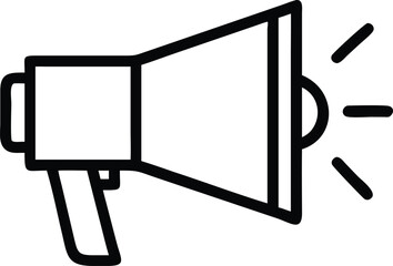 Poster - Black silhouette outline of a loudspeaker perfect for marketing and announcement designs