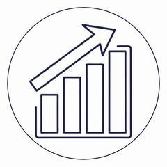 Poster - Business growth graph illustrating positive trend and financial success in a circle