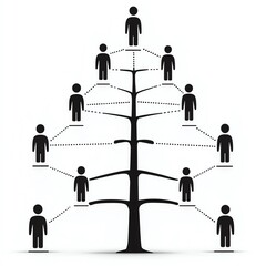 Aufkleber - Organizational chart illustrating hierarchical relationships among individuals.  high resolution   for isolate image