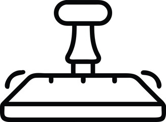 Poster - Clean black platform outline icon for website and graphic design projects