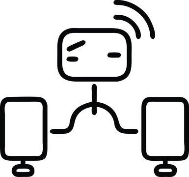 Clean silhouette outline of a remote workspace suggesting modern work environment