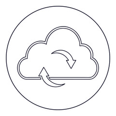 Aufkleber - Cloud icon illustrating data synchronization and cloud computing technology concepts