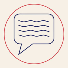Poster - Dialogue icon in red circle depicting communication and conversation concept