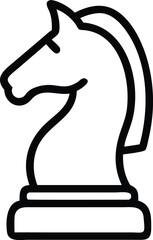 Poster - Elegant black silhouette of a chess knight piece depicting strategic gameplay concept