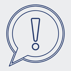 Poster - Exclamation mark inside speech bubble symbolizing alert and information
