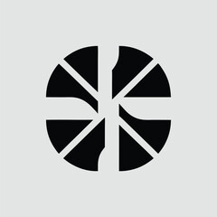 Poster - Geometric abstract black and white symbol with transparent background for designs