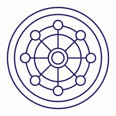 Poster - Geometric illustration featuring a detailed circular diagram with eight connected elements