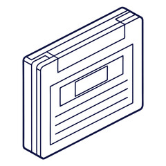 Poster - Isometric illustration of a floppy disk drive technology retro minimalist design