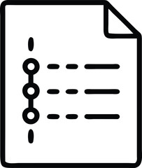 Poster - Minimalist black file sheet document icon vector silhouette illustration with transparency
