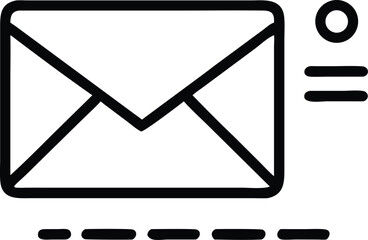 Poster - Modern email outline icon vector graphic illustrating digital communication concept