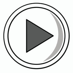 Poster - Play button icon isolated against white background illustrating video playback concept
