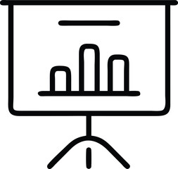 Poster - Presentation icon outline black silhouette design with transparency for creative projects