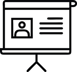 Poster - Presentation screen silhouette illustrating slideshow outline for business concepts
