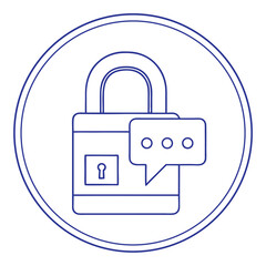 Poster - Secure messaging concept illustration featuring padlock and message bubble icon