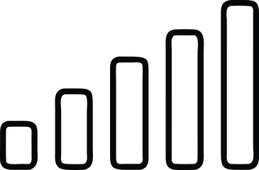 Poster - Silhouette of mobile network signal bars representing wireless connectivity and data transfer