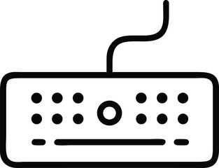 Poster - Simple black keyboard outline icon with transparent background for graphic design