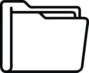 Poster - Simple black silhouette outline icon of a folder for web interface design.
