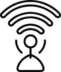 Poster - Simple outline black silhouette of wi fi signal for connection symbol design