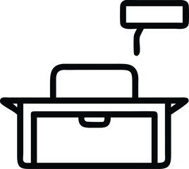 Poster - Simple office icon design depicting common office objects and architecture