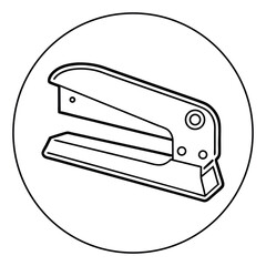 Poster - Stapler icon simple black and white office stationary illustration vector design