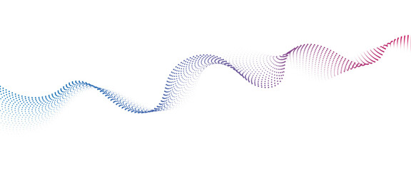 Leinwandbilder - Flowing Dot Wave halftone gradient pattern on transparent background	