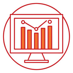 Poster - Stylized digital screen displaying financial data with trend analysis diagram