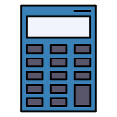 Poster - Calculator Device Math Accounting Finance Icon Vector Education Business Outline Filled Flat Design Symbol Isolated
